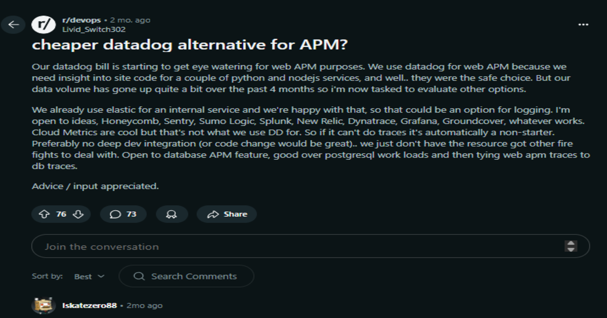 datadog alternatives