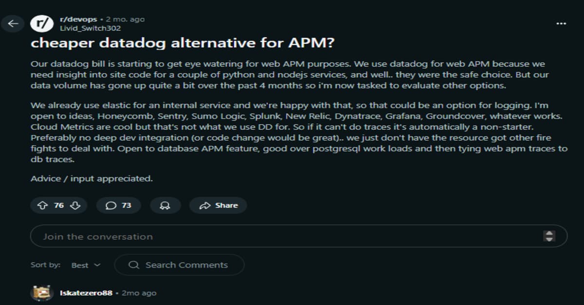 why teams are looking for datadog alternatives