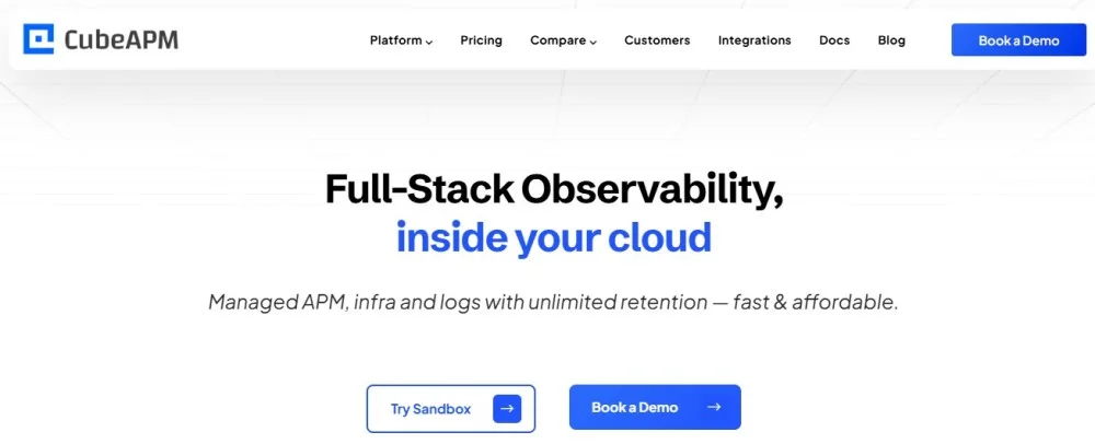 CubeAPM as the best Jacascript monitoring tool