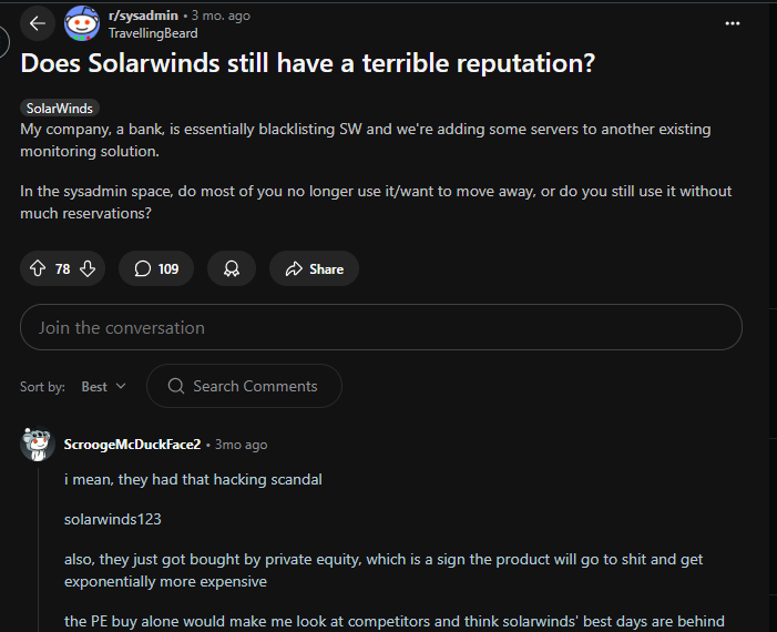 SolarWinds end-user concerns