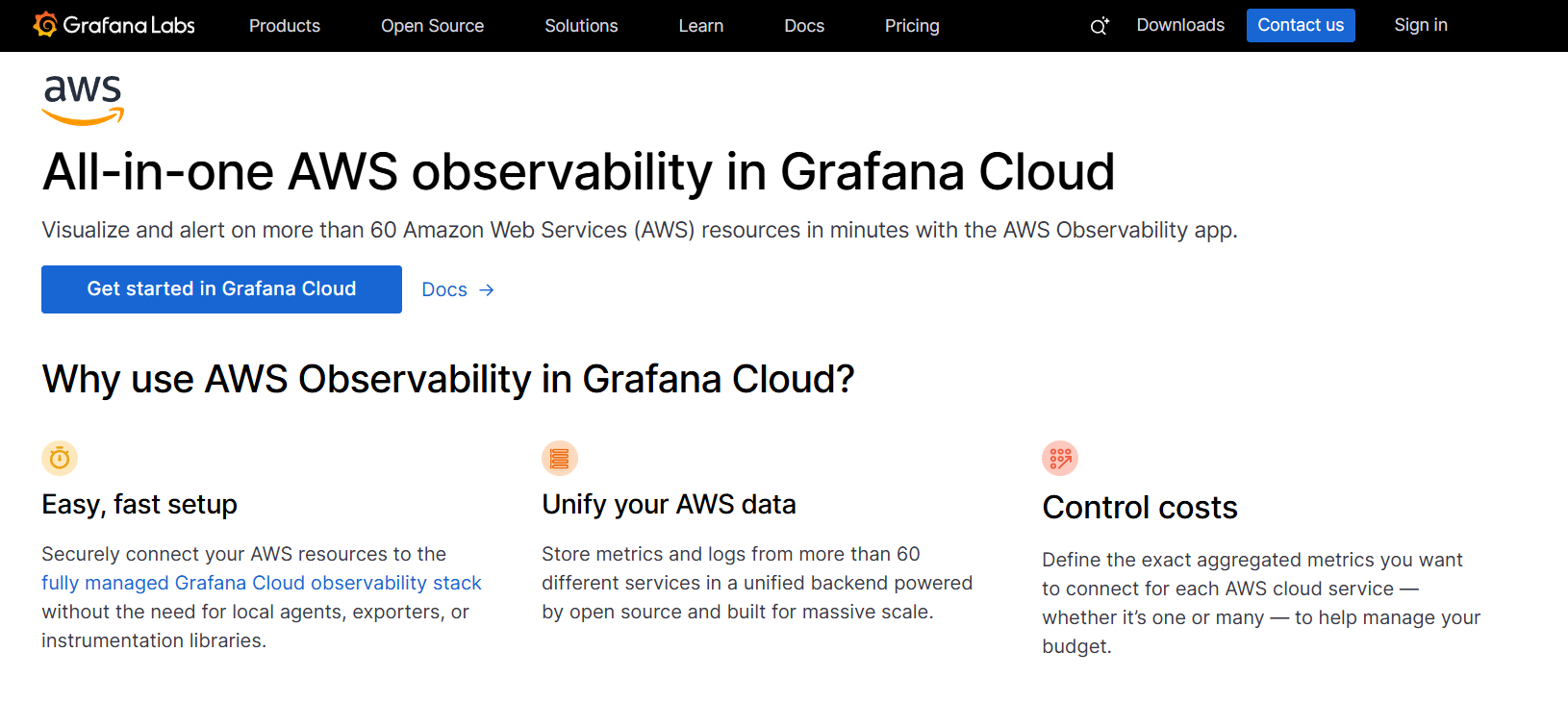 How aws monitoring happens in Grafana Cloud 