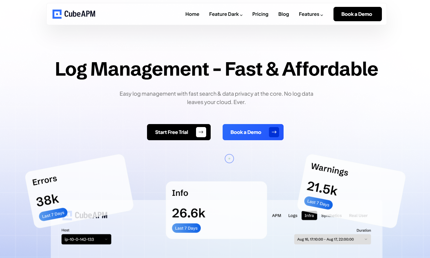 cubeapm-log-management