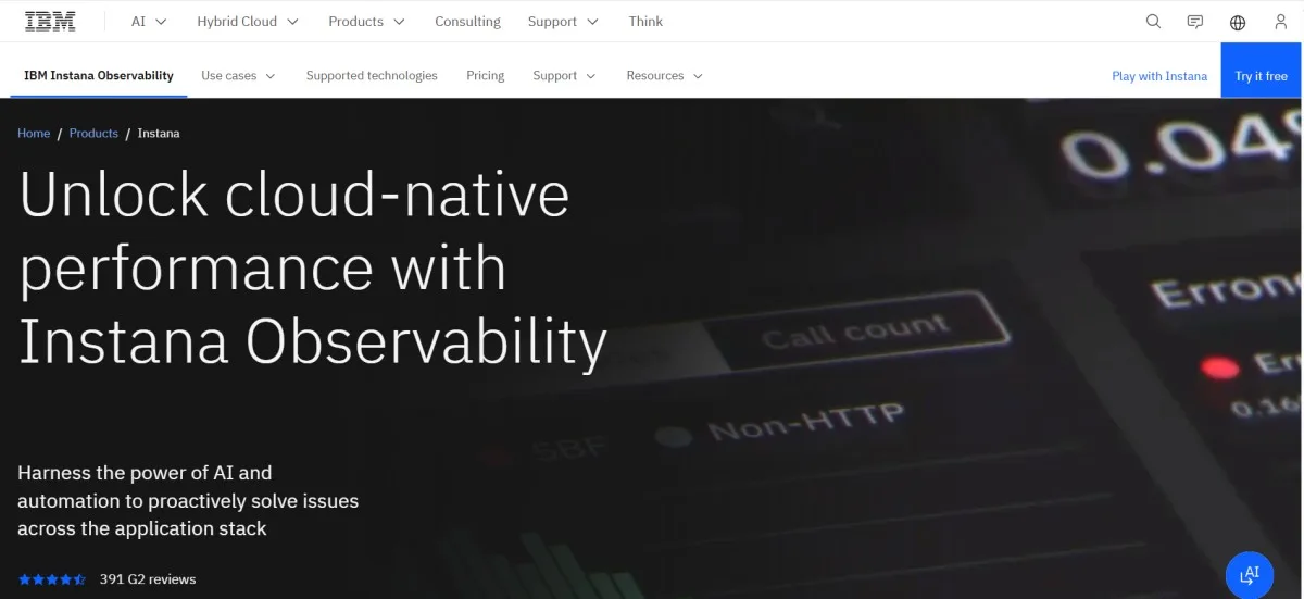 IBM Instana as a Splunk observability Cloud alternative