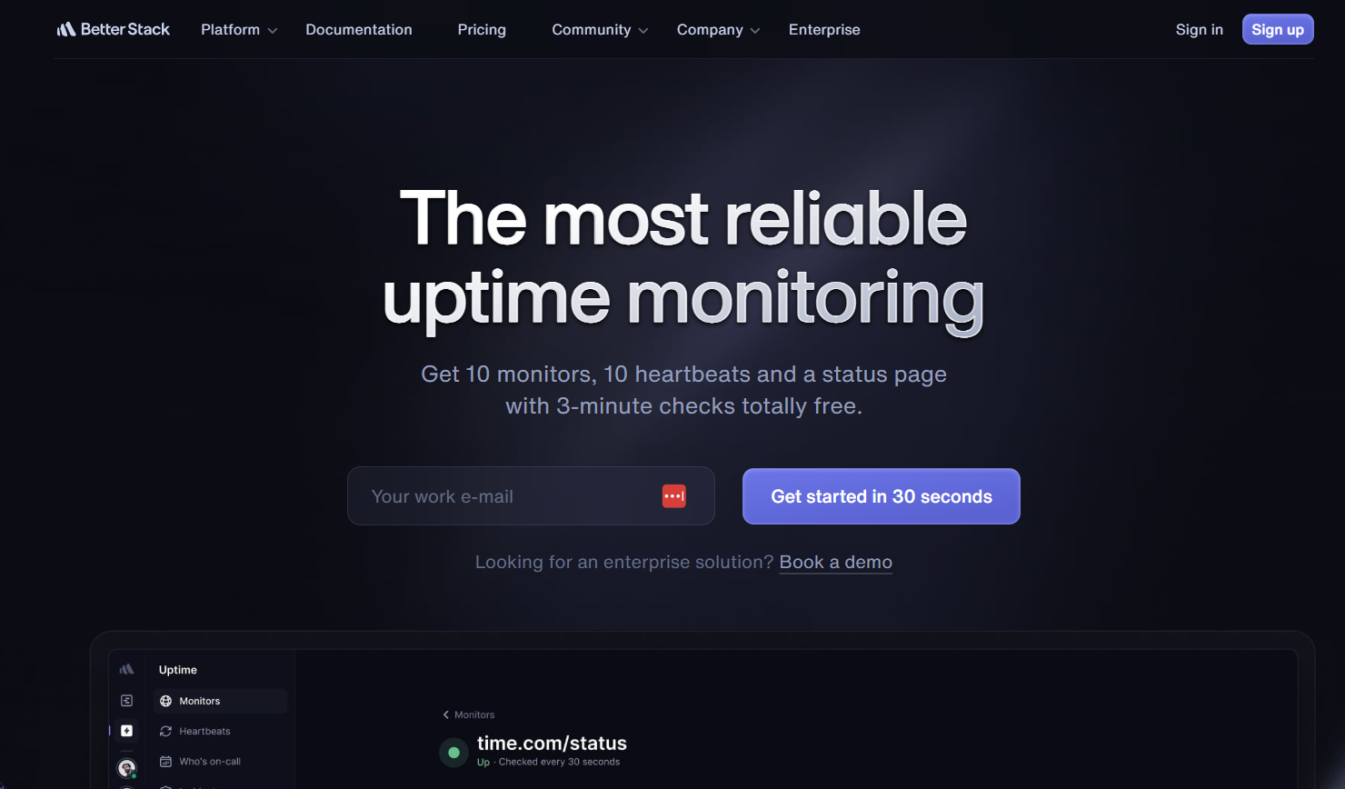 Uptime monitoring in Better Stack