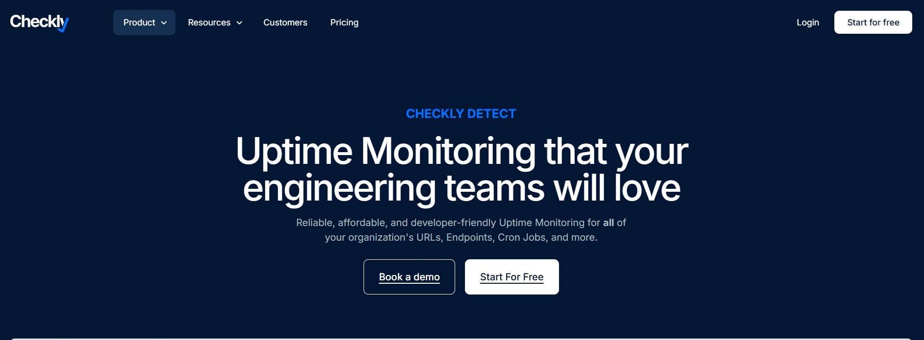 Uptime monitoring in Checkly