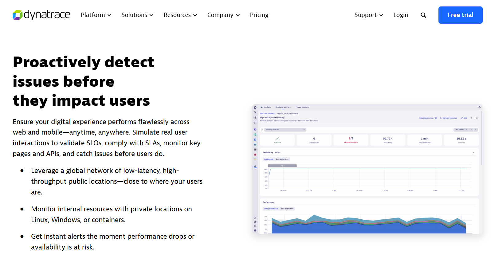 Uptime monitoring in Dynatrace