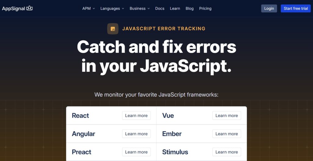 JS monitoring appsignal
