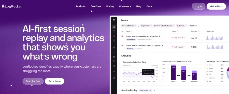JavaScript monitoring by LogRocket