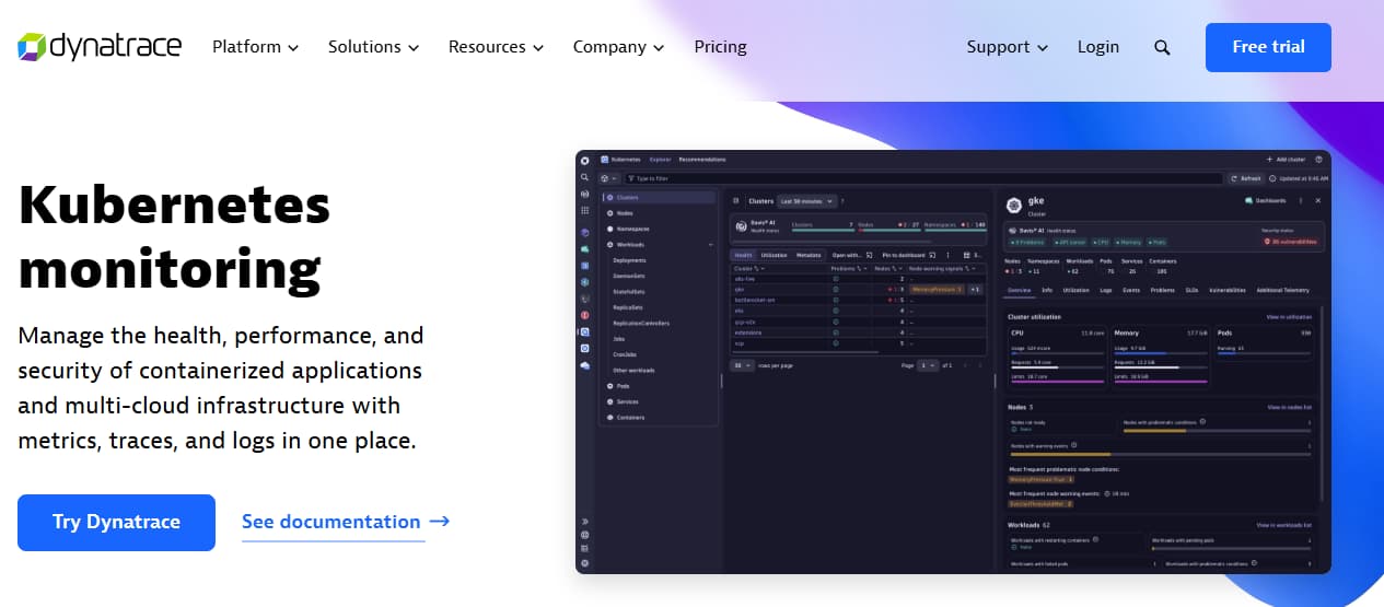 dynatrace as kubernetes monitoring tool
