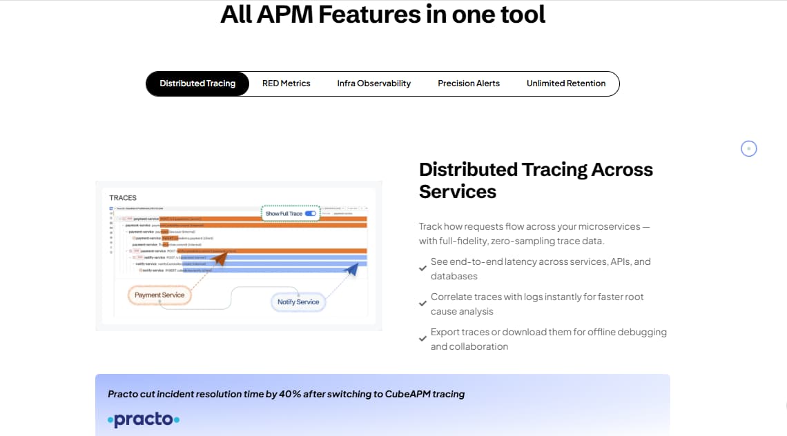 cubeapm distributed tracing for python application