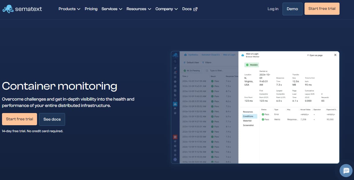 sematext docker monitoring tool
