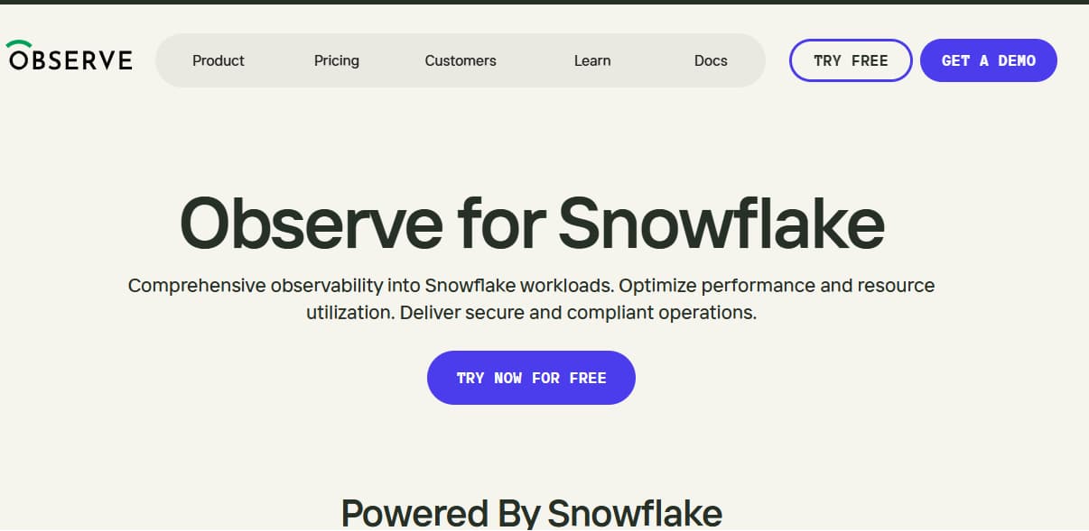 Top 9 Snowflake Monitoring Tools in 2025:  Query Tracing, Performance & Credit Usage  8 observe-snowflake-monitoring-tools