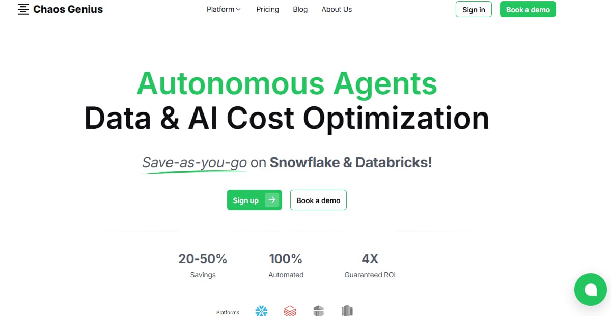 Top 9 Snowflake Monitoring Tools in 2025:  Query Tracing, Performance & Credit Usage  11 chaos-genius-snowflake-monitoring-tool