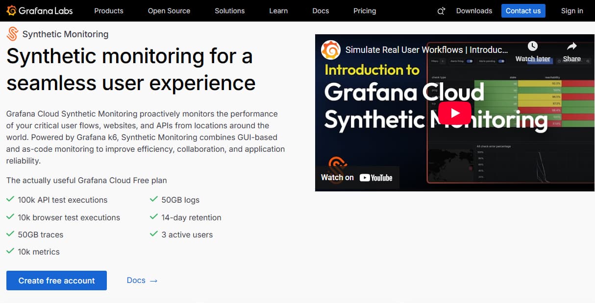grafana synthetic monitoring tool