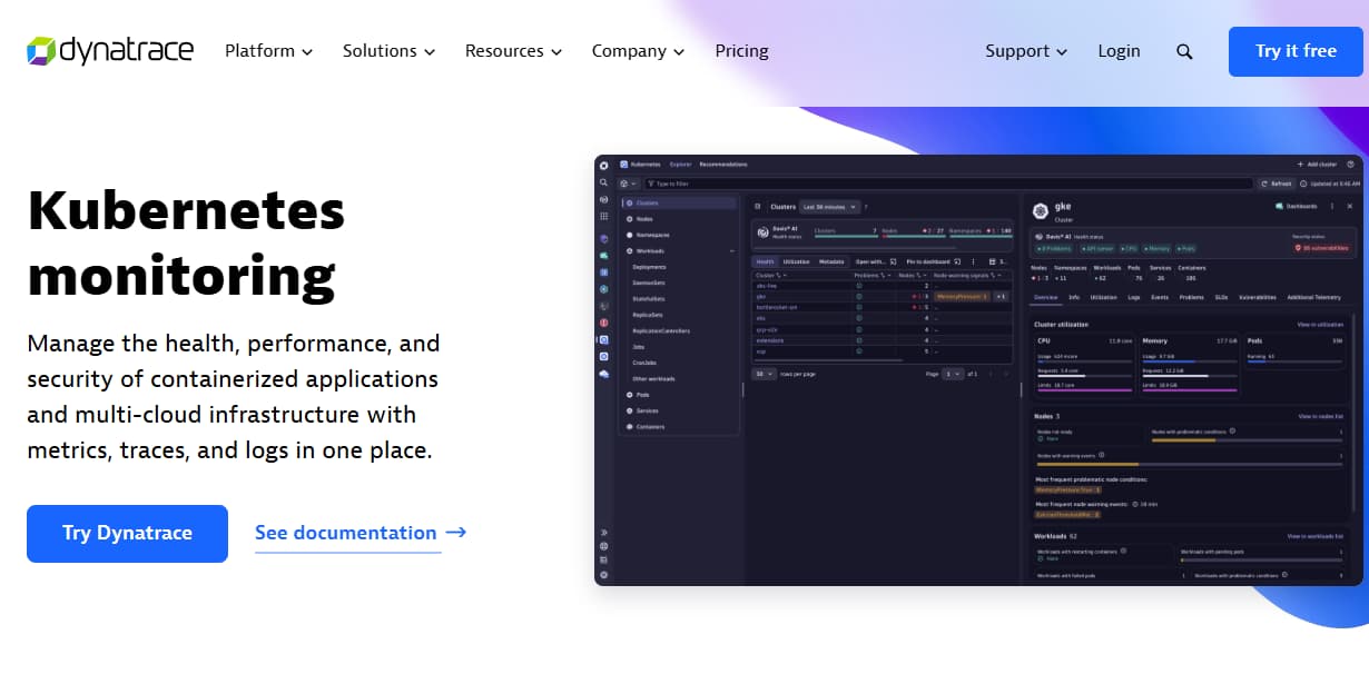 Top Kubernetes Monitoring Tools in 2025: Multi-Cluster Observability, Cost Control & OTEL Integration 5 dynatrace kubernetes monitoring
