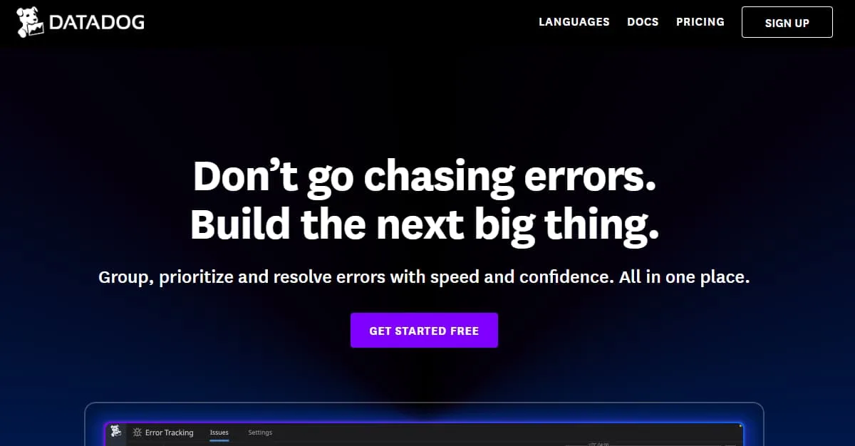 datadog error tracking tools