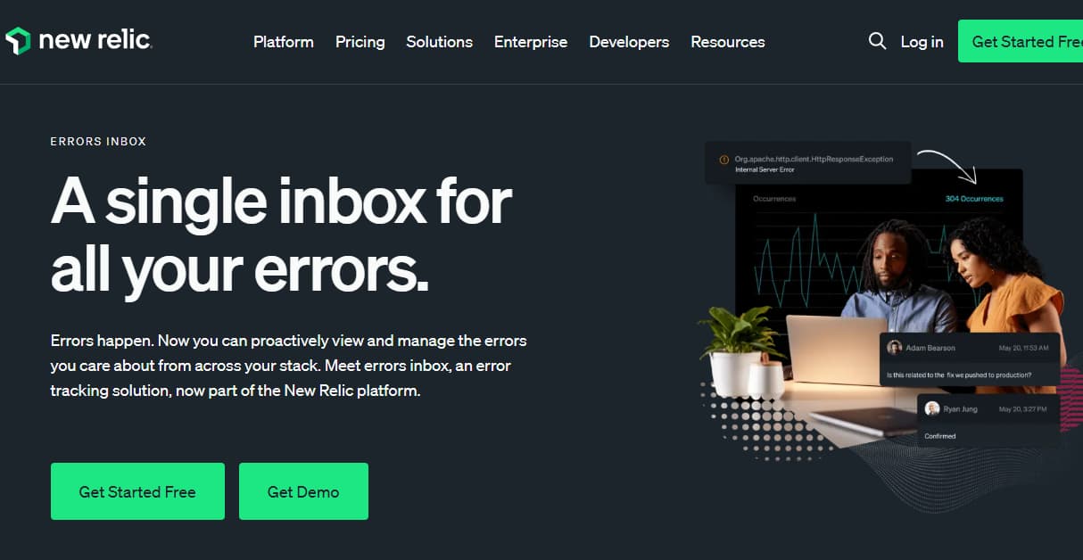new relic error tracking tool