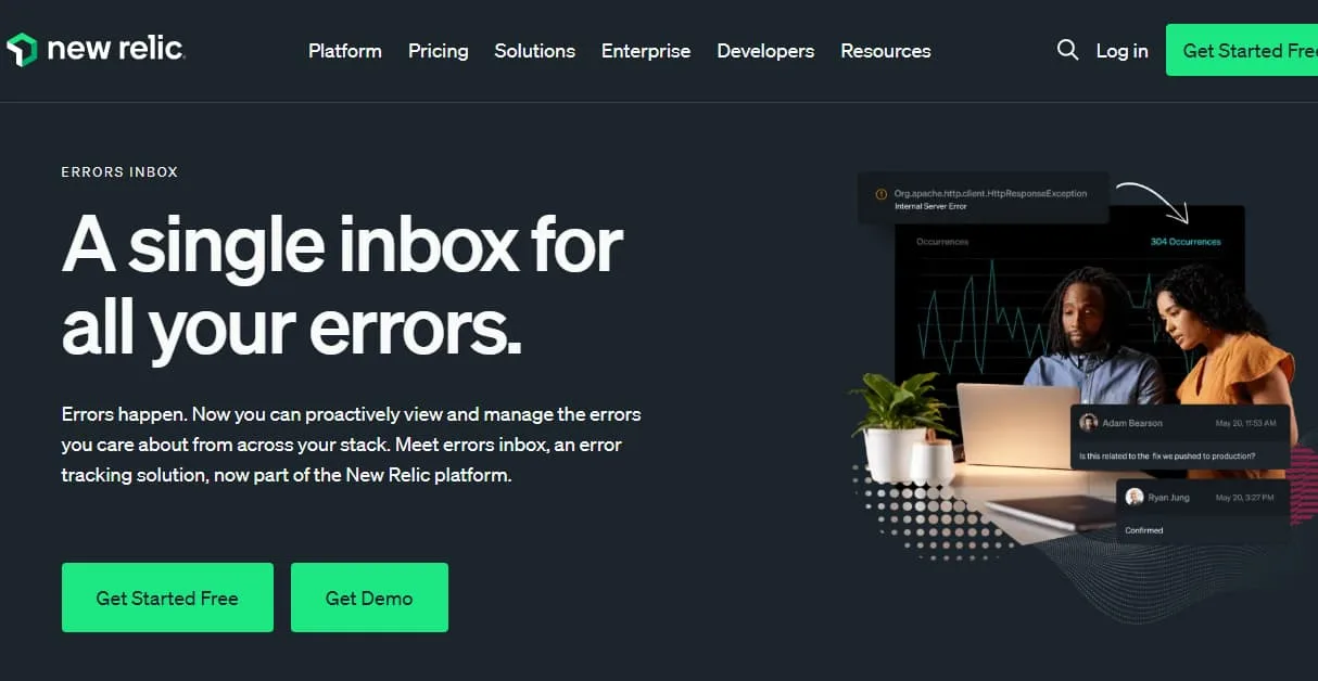 new relic error tracking tool