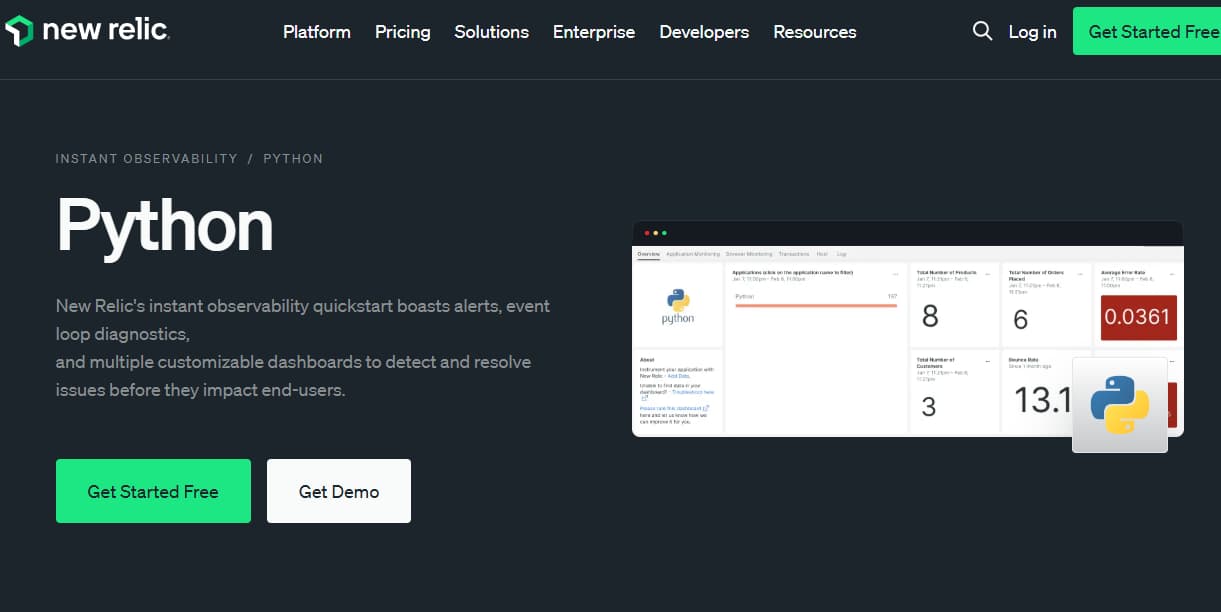 new relic as a python monitoring tool