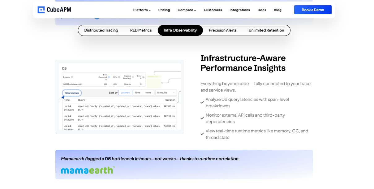 cubeapm as the best snowflake monitoring tool