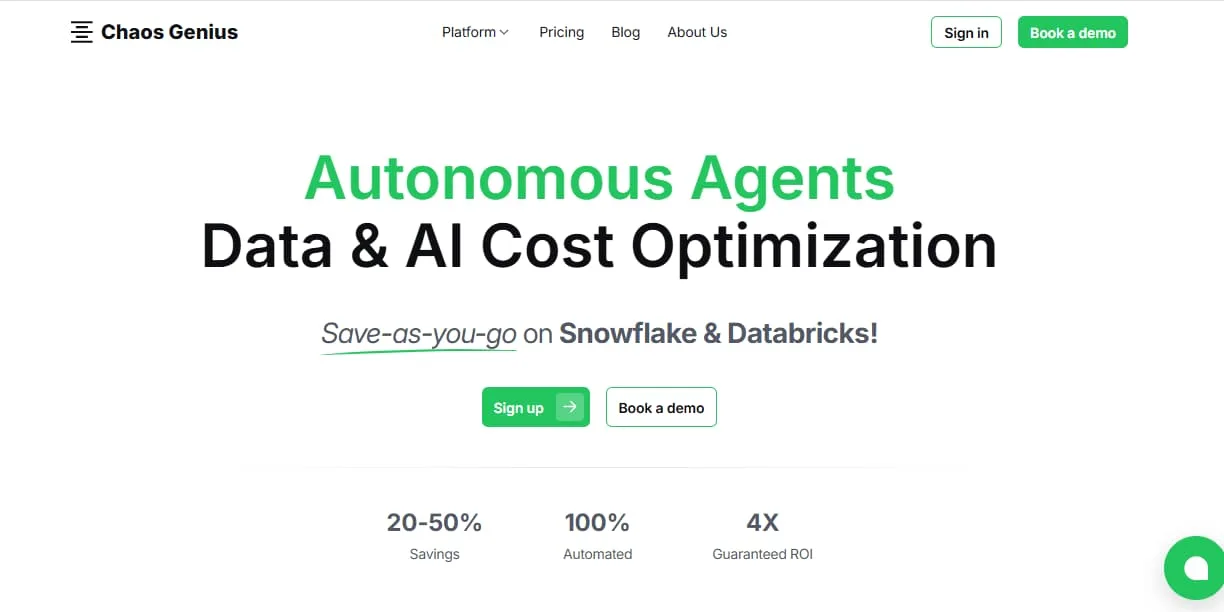 chaos genius snowflake monitoring tool