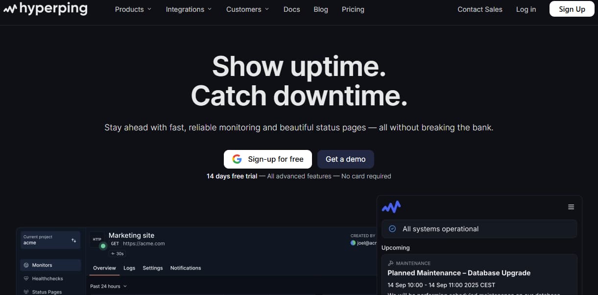 hyperping alternatives