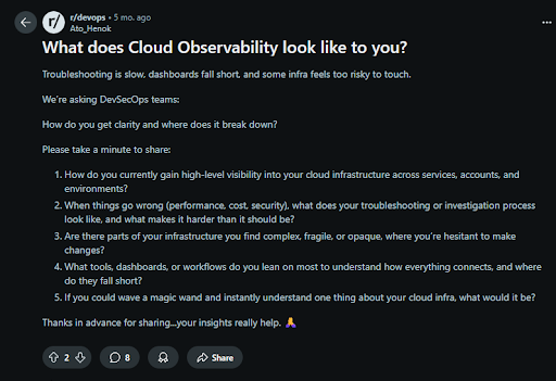 reddit on Splunk observability cloud