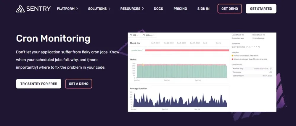 Cron Job Monitoring by Sentry