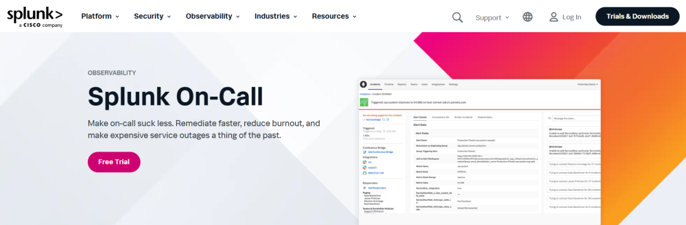 incident management splunk on call