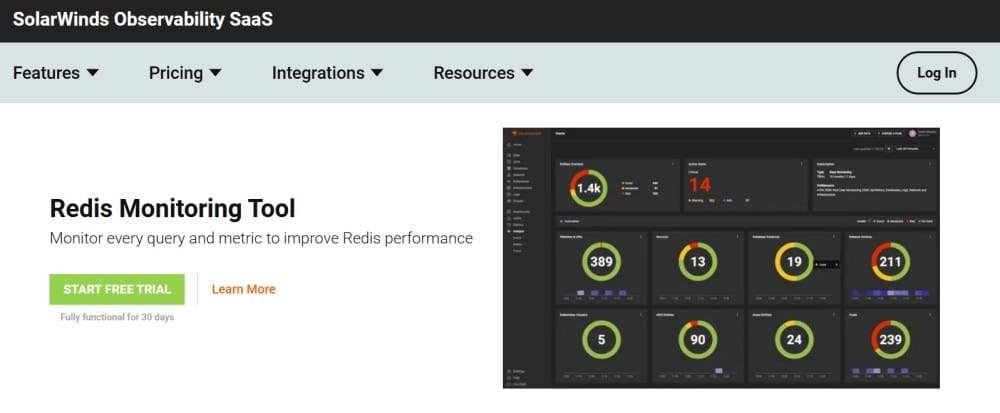 SolarWinds as a Redis monitoring tool