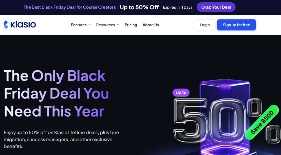 The Ultimate List of SaaS Cyber Monday/Black Friday Deals of 2025 50 Klasio - BFCM