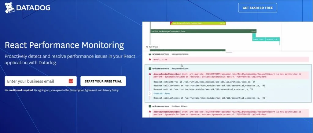 React Application monitoring by Datadog