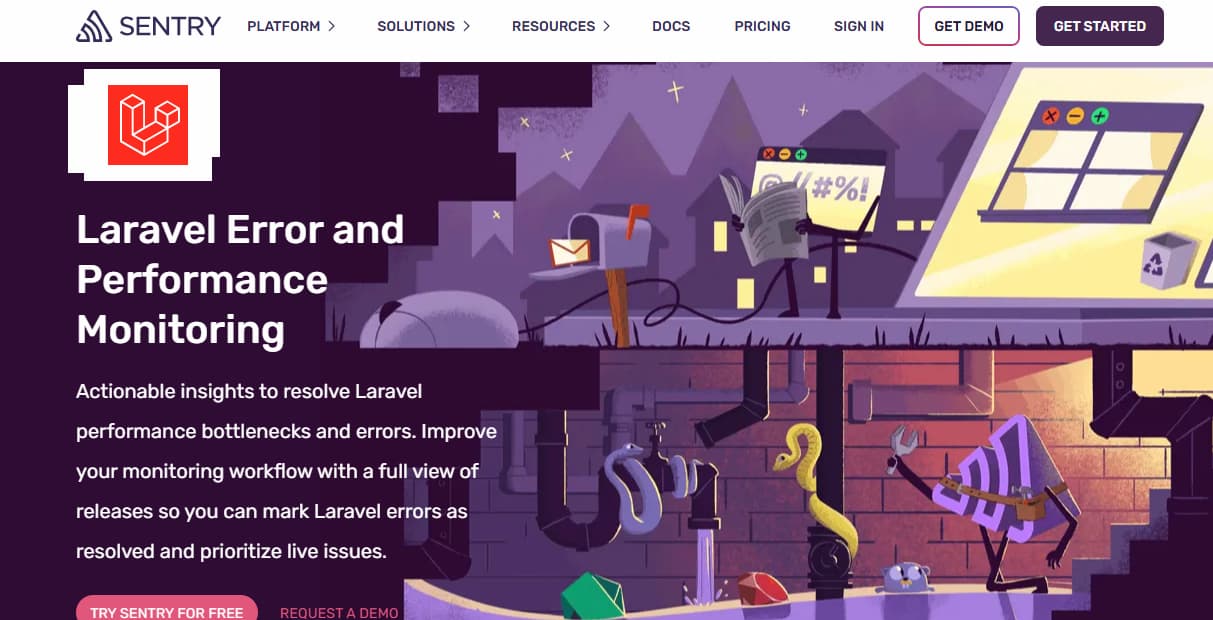 sentry laravel monitoring tool