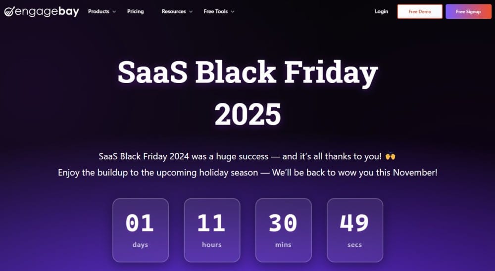 The Ultimate List of SaaS Cyber Monday/Black Friday Deals of 2025 17 EngageBay-black friday deals