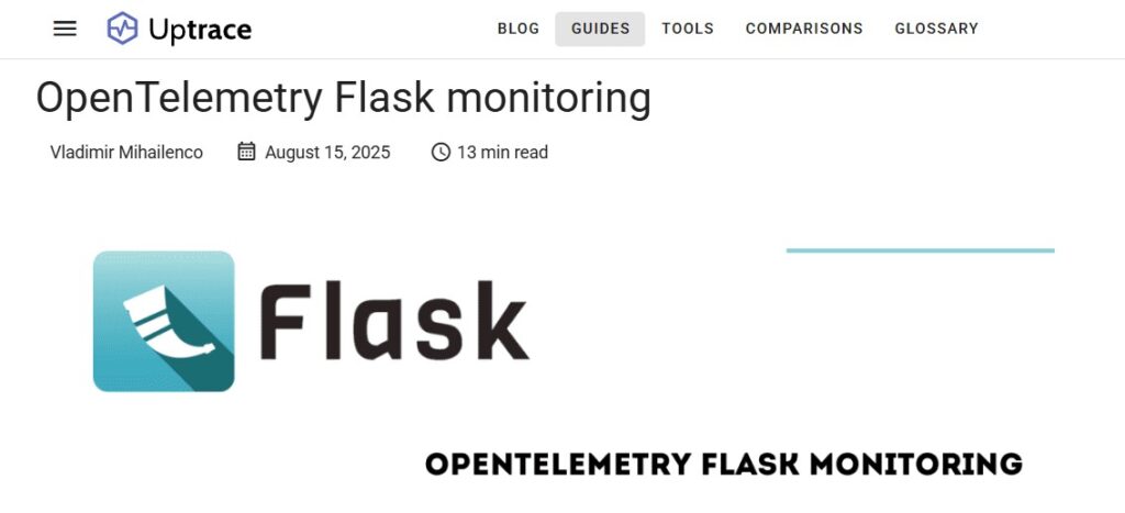 Flask monitoring by Uptrace