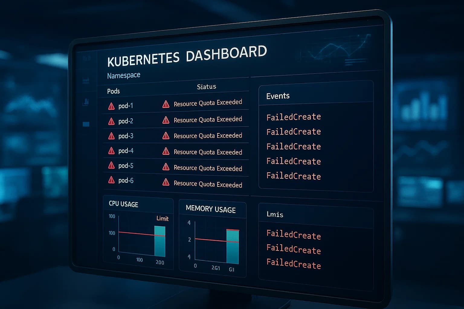 Kubernetes Pod Resource Quota Exceeded Error