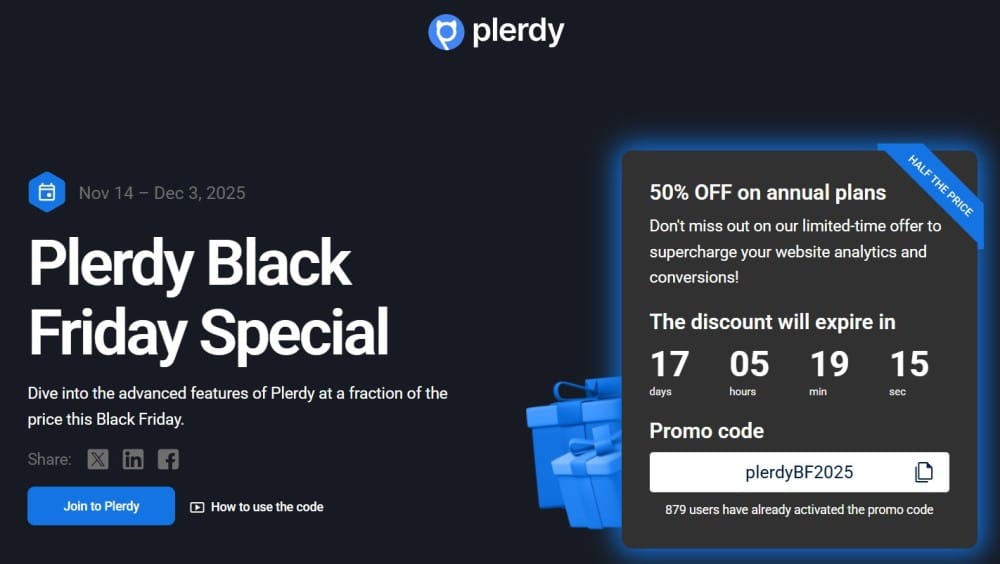 The Ultimate List of SaaS Cyber Monday/Black Friday Deals of 2025 4 Plerdy black friday deals