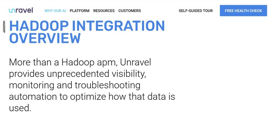 Unravel Data as a Hadoop monitoring tool