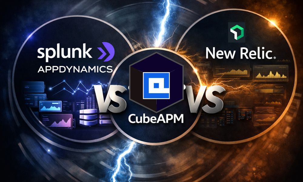 Splunk AppDynamics vs New Relic vs CubeAPM