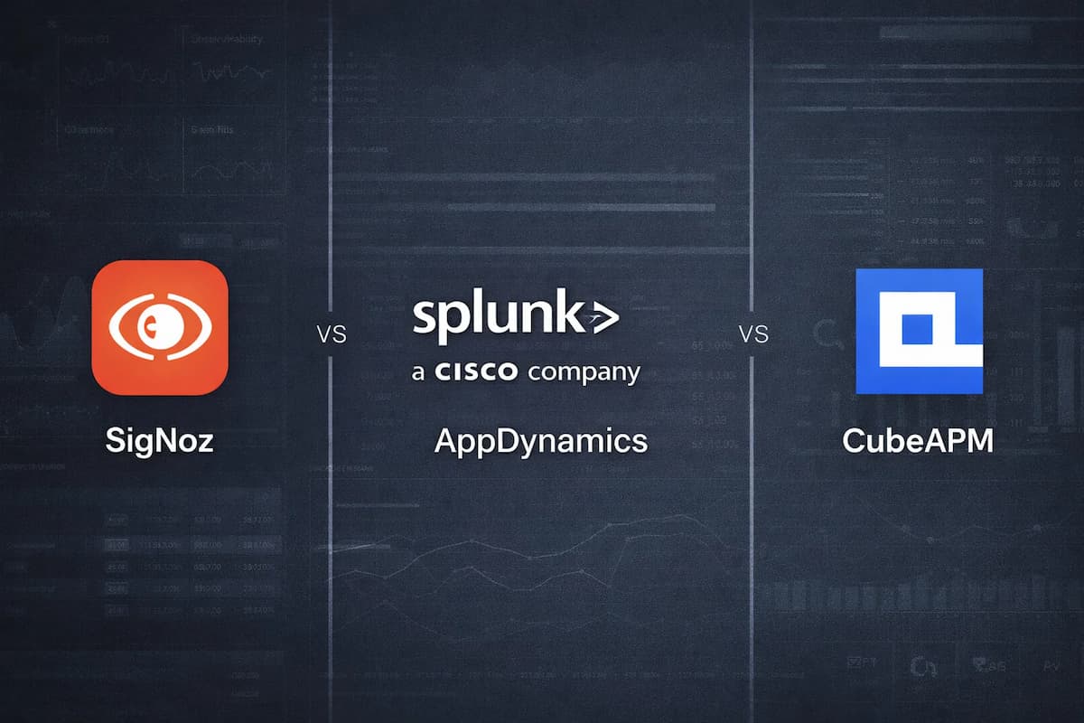 signoz vs splunk appdynamics vs cubeapm