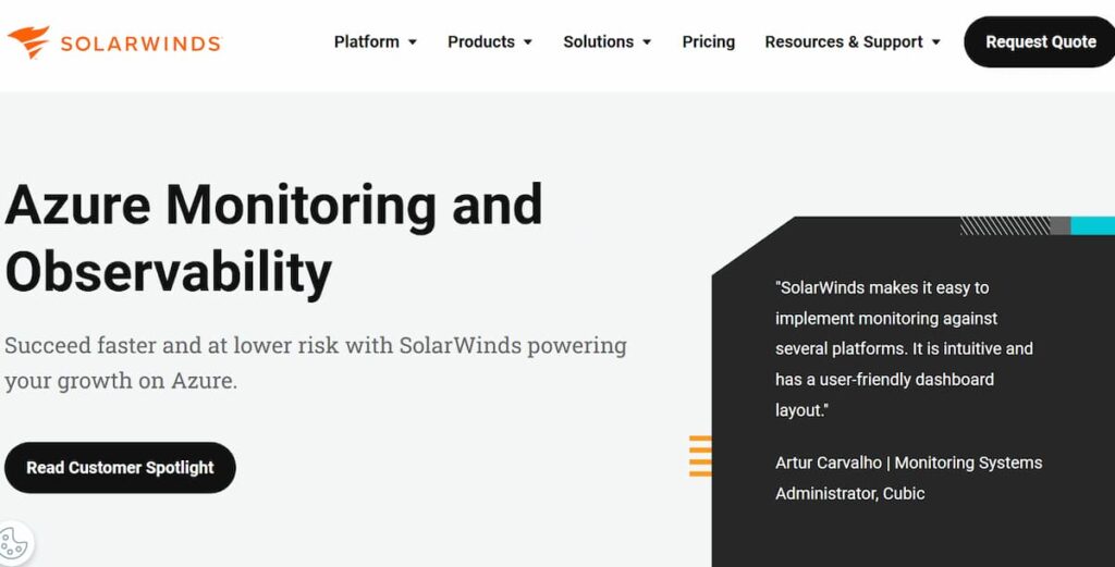 Best Azure Monitoring Tools: Full-Stack Visibility Across Application Insights, AKS, and Azure Monitor 3 solarwinds azure monitoring
