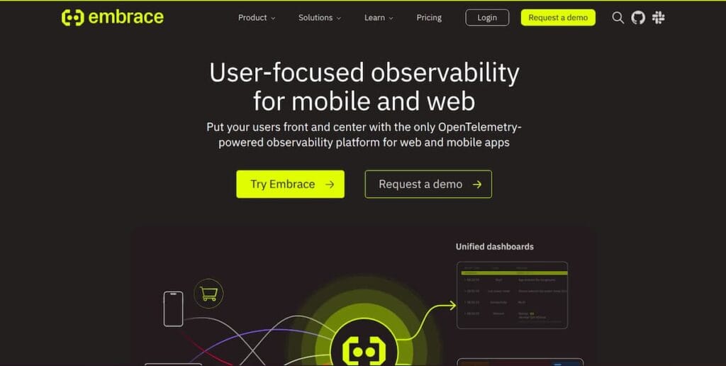 embrace.io as Top Mobile APM Tools (iOS, Android)