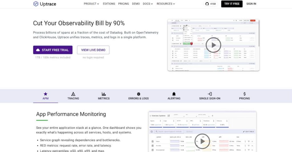 uptrace as sentry alternative