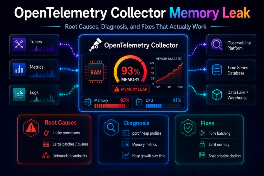 OpenTelemetry collector memory leak