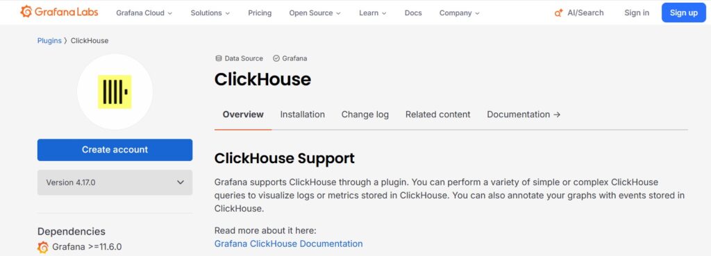 Grafana with the Official ClickHouse Plugin