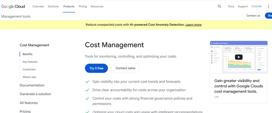 GCP cost management