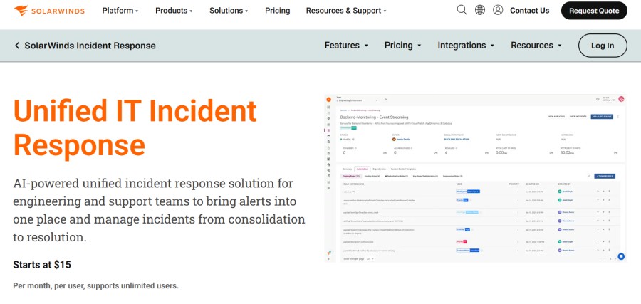 solarwinds incident response