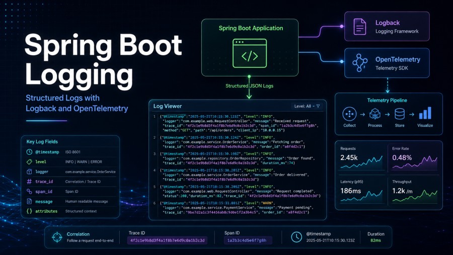Spring Boot Logging Structured Logs with Logback and OpenTelemetry